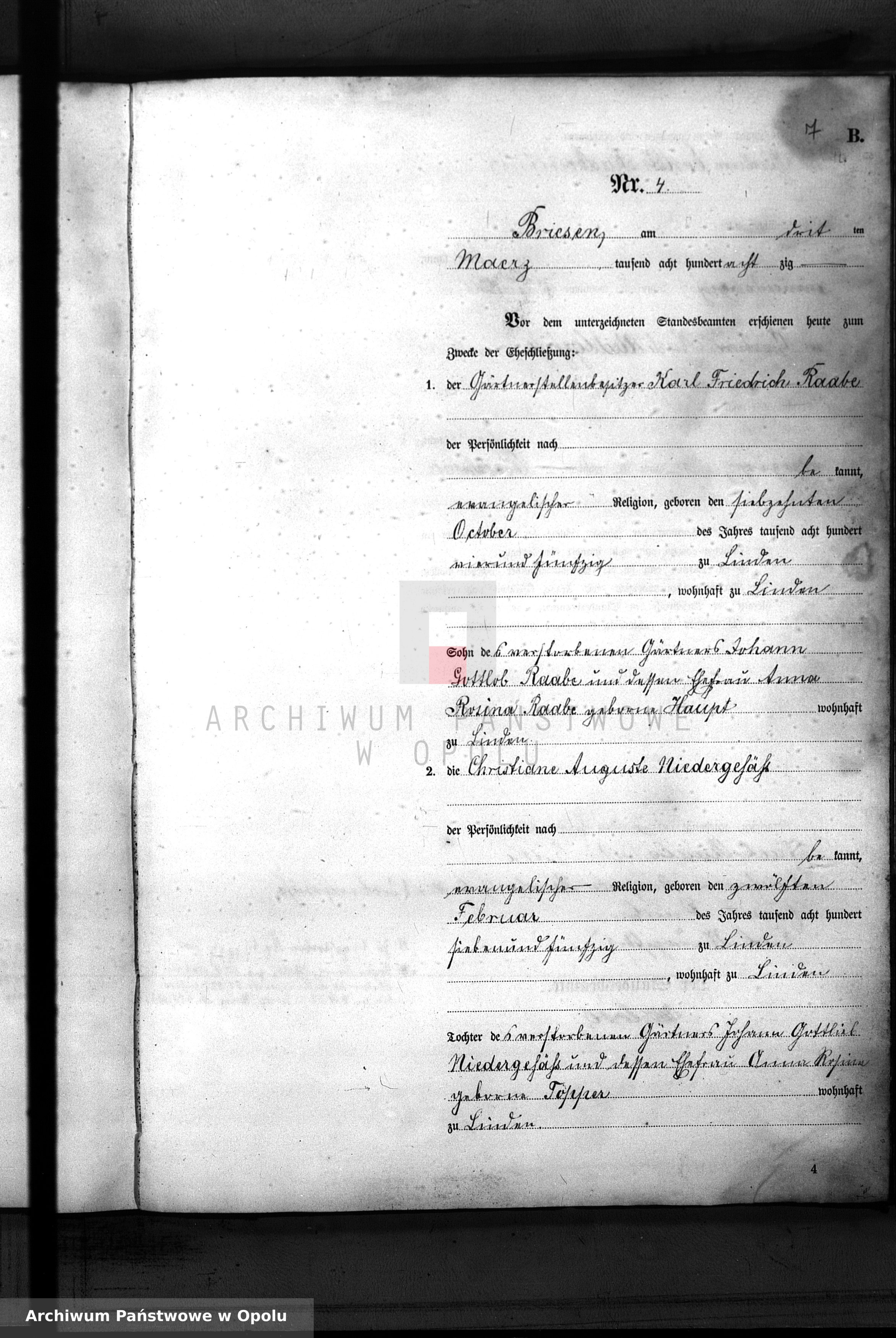 Skan z jednostki: Urząd Stanu Cywilnego Brzezina Księga małżeństw miejscowa z 1880r.
