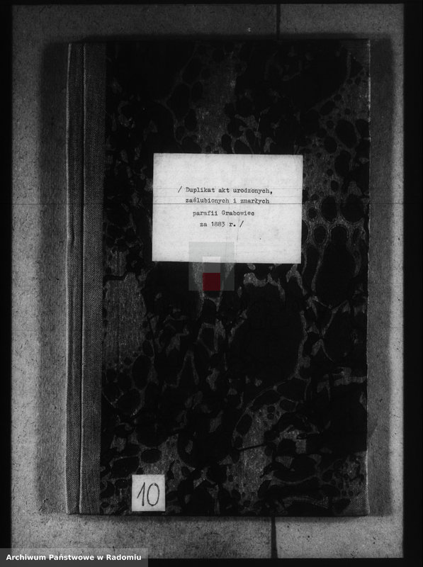 image.from.unit.number "[Duplikat akt urodzonych, zaślubionych i zmarłych parafii Grabowiec za 1883 r.]"