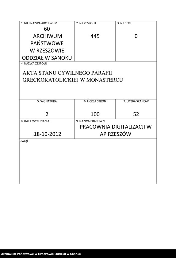 image.from.unit.number "Księga metrykalna małżeństw z miejscowości Bezmiechowa Dolna i Górna"