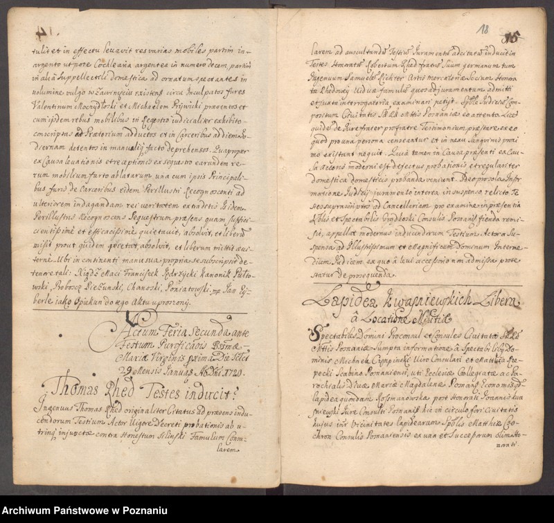 Obraz 18 z jednostki "Acta consularia civitatis SRMtis Posnaniae."