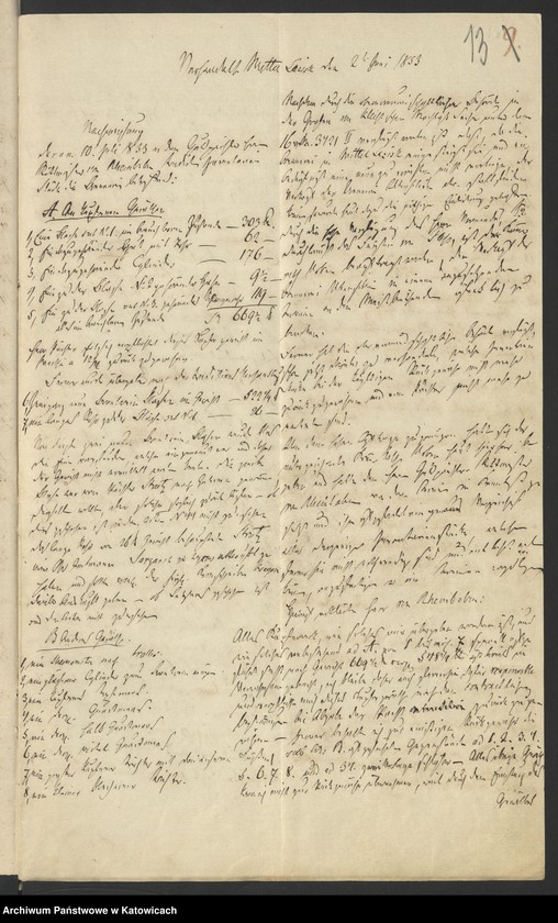 Obraz 16 z jednostki "Acta betr. die Correspondenz mit dem Königlichen Kreis Gericht zu Luckau und Verfügungen desselben, als obervormundschaftliche Behörde der Gräflich von Kleistschen Erben, in Betracht des verpachteten Gutes Mittel-Lazisk"