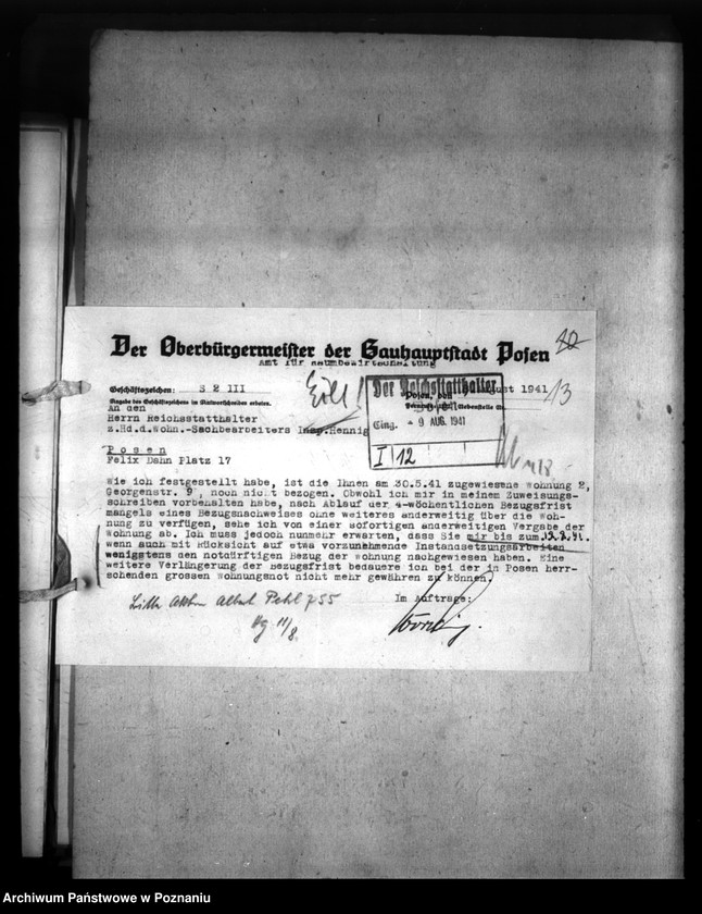 Obraz 17 z jednostki "Wohnungszuweisungen für Deutsche. Verdrängung der Polen."