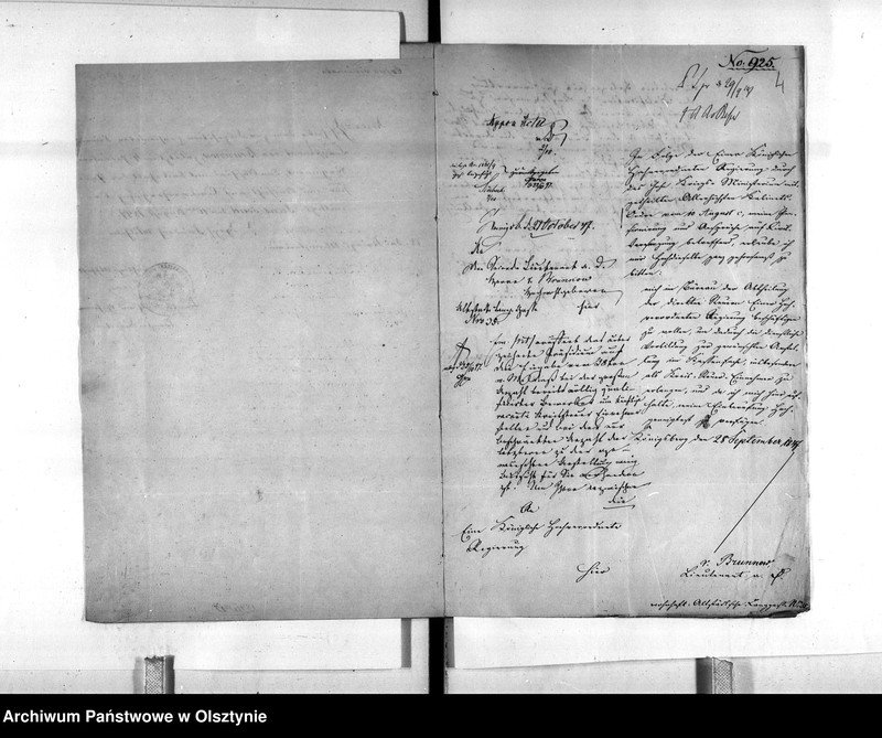 image.from.unit.number "Anstellung des pensionirten Seconde-Lieutenant von Brunnow"