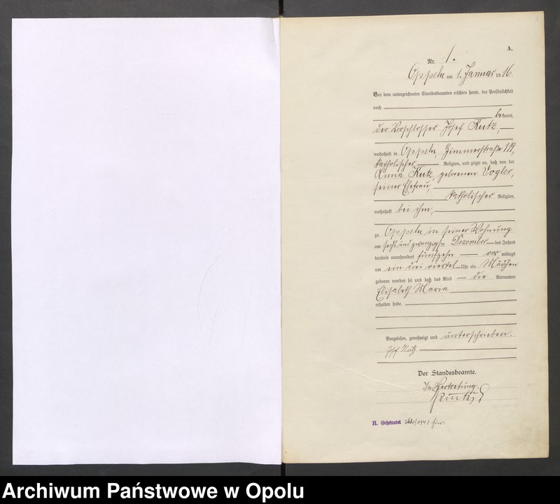 image.from.unit.number "Urząd stanu Cywilnego Opole Księga Urodzeń Rok 1916 1-395"