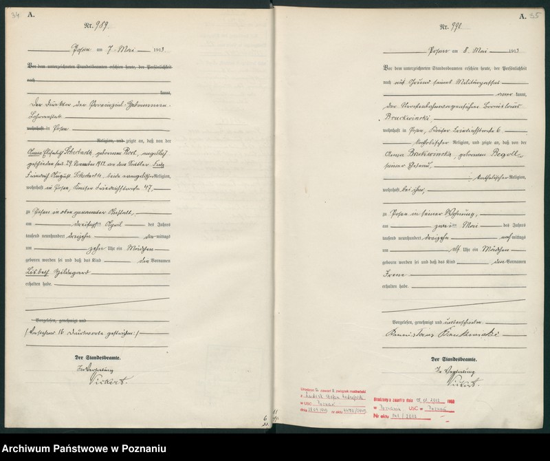 Obraz 20 z jednostki "Księga miejscowa urodzeń tom III [Rejestr główny urodzeń]"