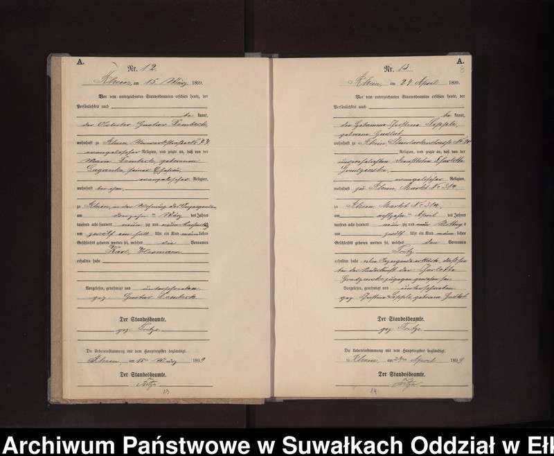image.from.unit.number "Geburts-Neben-Register des Preussischen Standes-Amtes Rhein Kreis Loetzen"