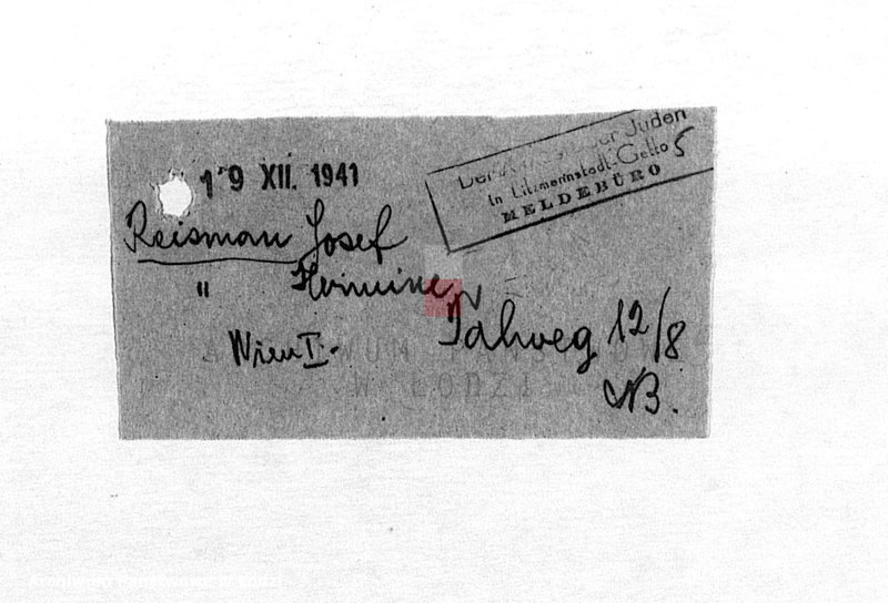 Obraz 7 z jednostki "[Korespondencja z osobami w różnych krajach w sprawie informacji o Żydach zamieszkałych w getcie łódzkim, wsiedlonych z Wiednia]"