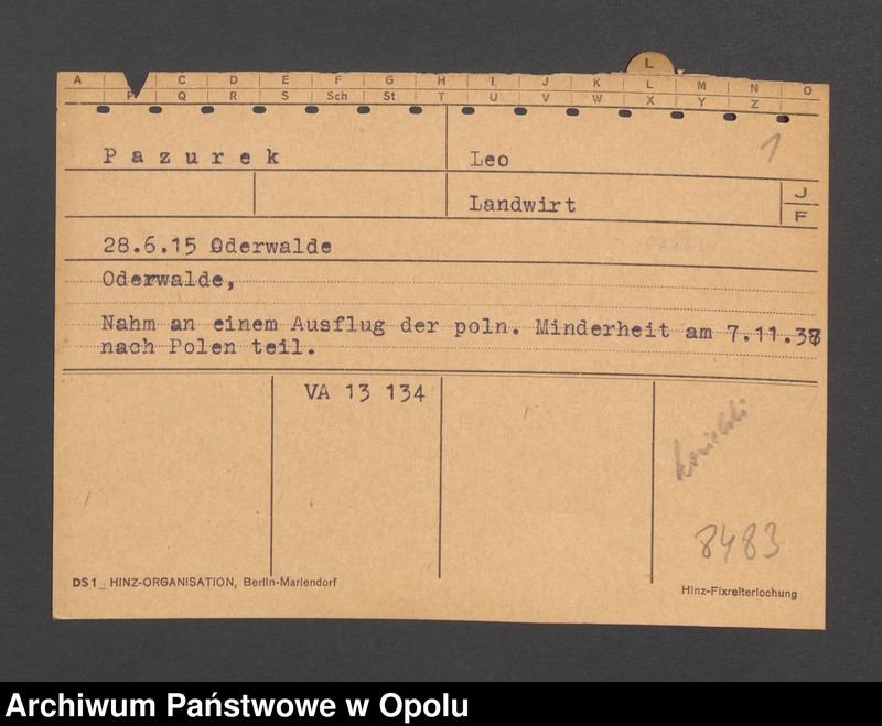Obraz 3 z jednostki "[Pazurek Leo, ur. 28.06.1915 Oderwalde]"