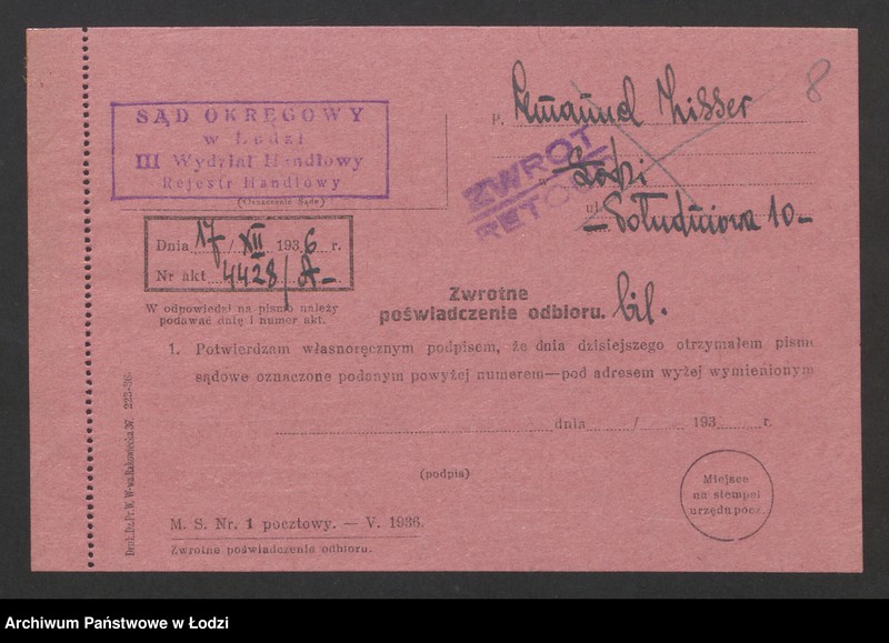 Obraz 10 z jednostki "Emanuel Lisser- sprzedaż drzewa opałowego"