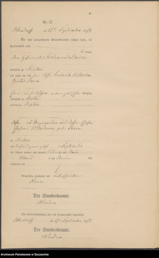 Obraz 15 z jednostki "Sterbe-Register (Neben-Register)"