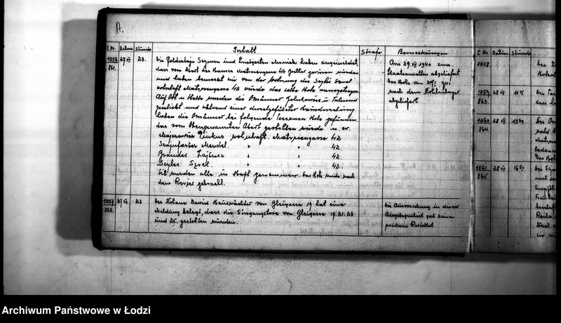 Obraz 19 z jednostki "Meldungs-Buch [Meldunki o wypadkach, przekroczeniach na terenie IV rewiru, o wymierzonych karach]"