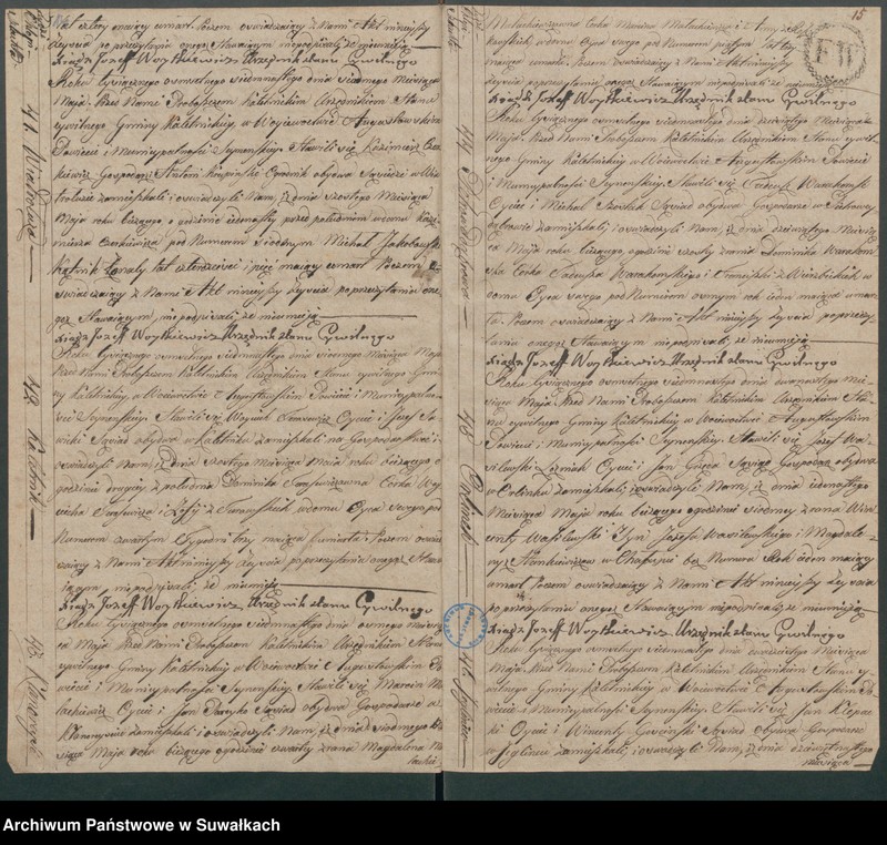 Obraz 10 z jednostki "Akta Zeyscia Gminy Kaletnickiey, od 1-go dnia Stycznia Roku 1817 do ostatniego Grudnia tegoż Roku"