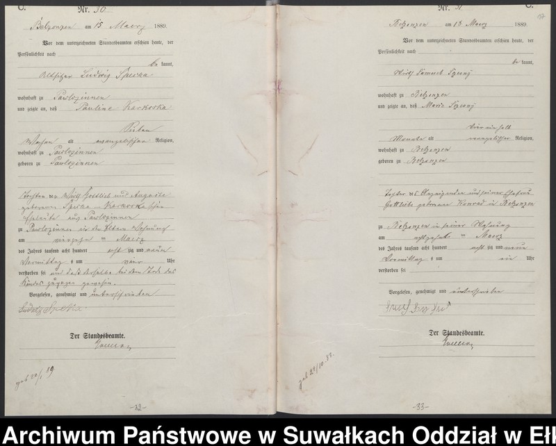 image.from.unit.number "Sterbe-Haupt-Register des Königlichen Preussischen Standes-Amtes Belzonzen Kreis Johannisburg"