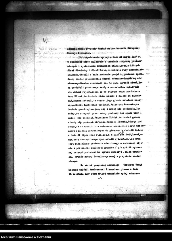 Obraz 8 z jednostki "Regulacja hipoteczna scalonych gruntów we wsi Warszów powiatu kaliskiego"