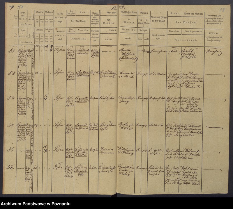 Obraz 12 z jednostki "[Akta urodzeń i chrztów, zgonów i pogrzebów, zapowiedzi i ślubów]"