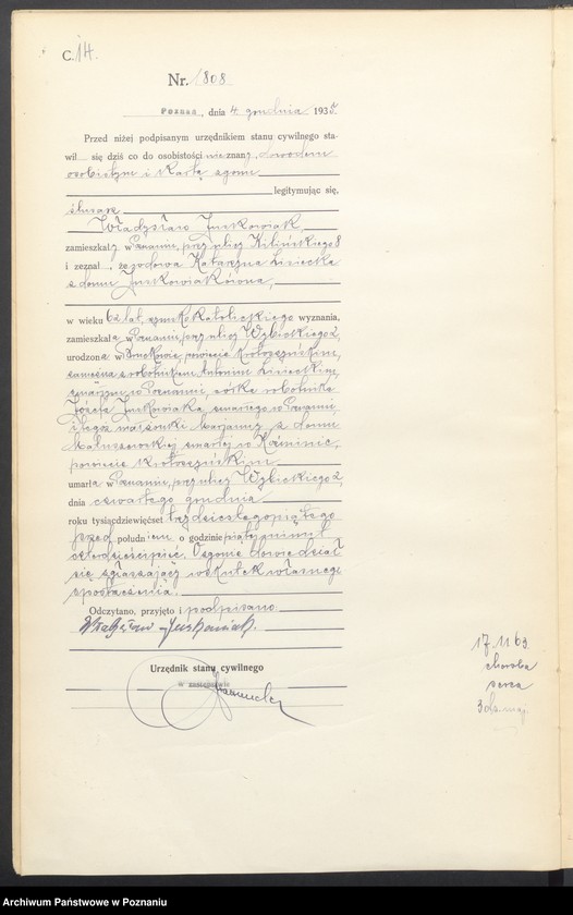 Obraz 16 z jednostki "Księga miejscowa zgonów tom IV [Rejestr główny zgonów]"