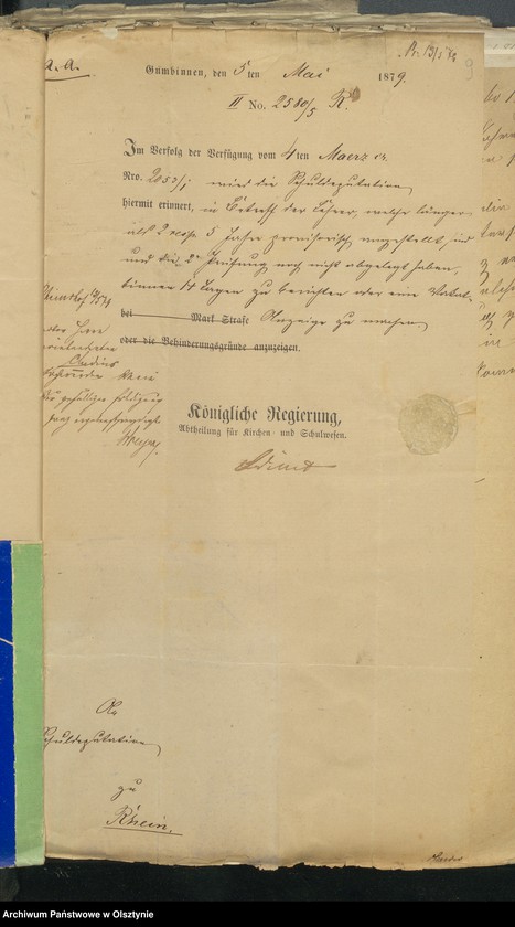 image.from.unit.number "Das Städtlische Schulwesen. Der Lehrer Anstellungssachen und Personalia"