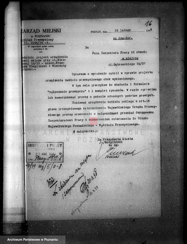 Obraz 20 z jednostki "Zatwierdzenie urządzenia odlewni żelaza Firmy Fr. Ciepliński i W. Chęciński w Poznaniu"