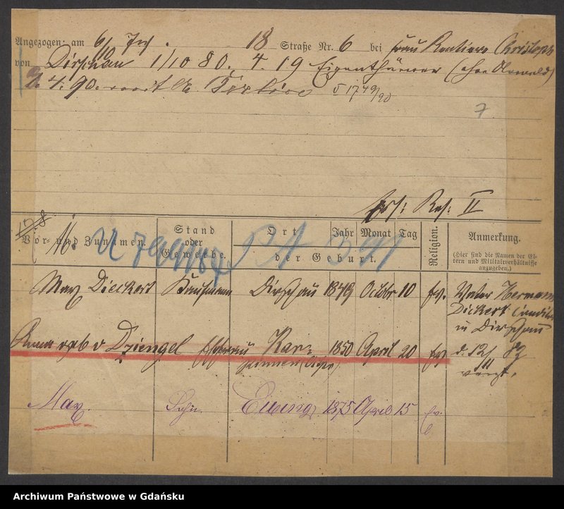 image.from.unit.number "Karty meldunkowe: Dieckert - Dieterich"