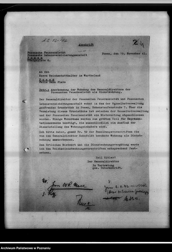 Obraz 8 z jednostki "Aufsicht über die Posensche Feuersozietät."