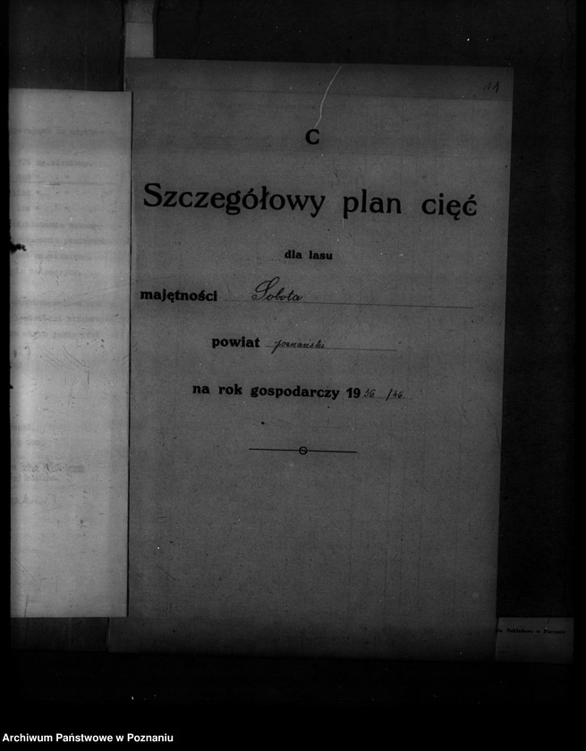 Obraz 15 z jednostki "Plan urządzenia gospodarstwa leśnego dla lasu majętności Sobota powiat poznański 1936-1946"