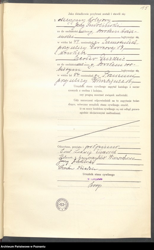 Obraz 17 z jednostki "Księga miejscowa małżeństw tom III [Rejestr główny małżeństw]"
