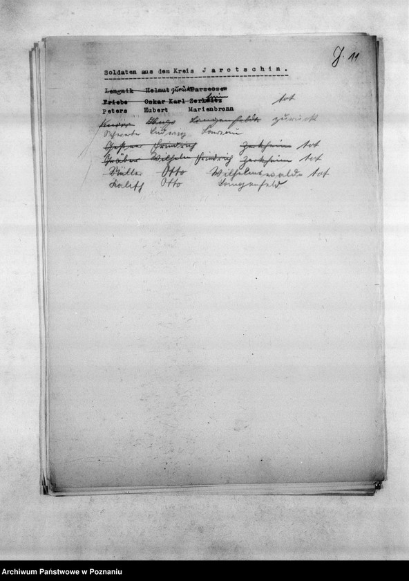 Obraz 15 z jednostki "Spisy miejscowych Niemców, którzy jako żołnierze polscy zaginęli w 1939 roku"