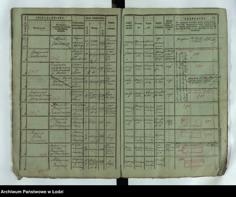Obraz 16 z jednostki "Księga ludności stałej Łódź - cyrkuł III nr 1347-1383"