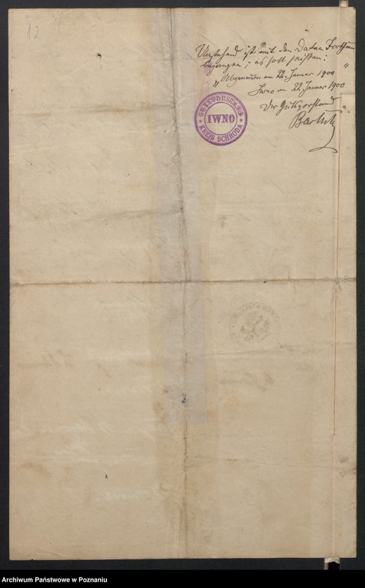 image.from.unit.number "Acta des Königlichen Standesamts Wyslawice Kreis Schroda betreffend die Aufgebotsverhandlungen pro 1900"
