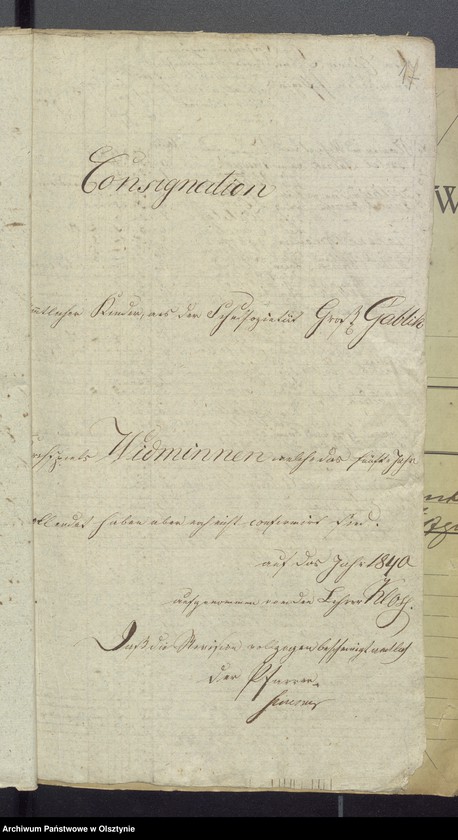 image.from.unit.number "Consignation des Kirchspiels Widminnen"