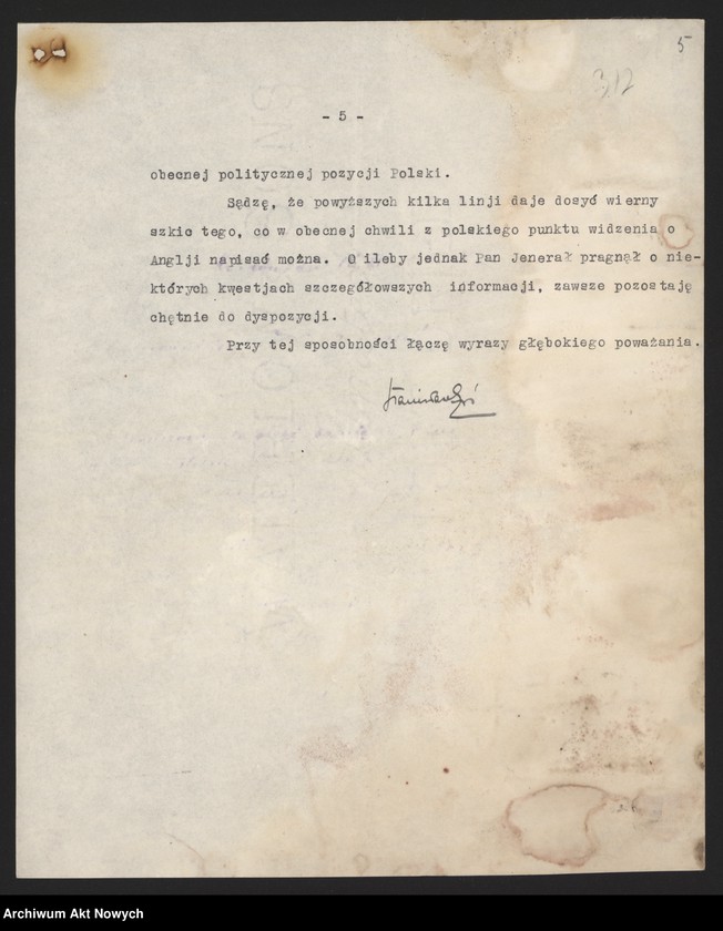 image.from.unit.number "Łoś Stanisław, pracownik Poselstwa RP w Londynie. Polityka międzynarodowa. Wielka Brytania wobec spraw polskich."
