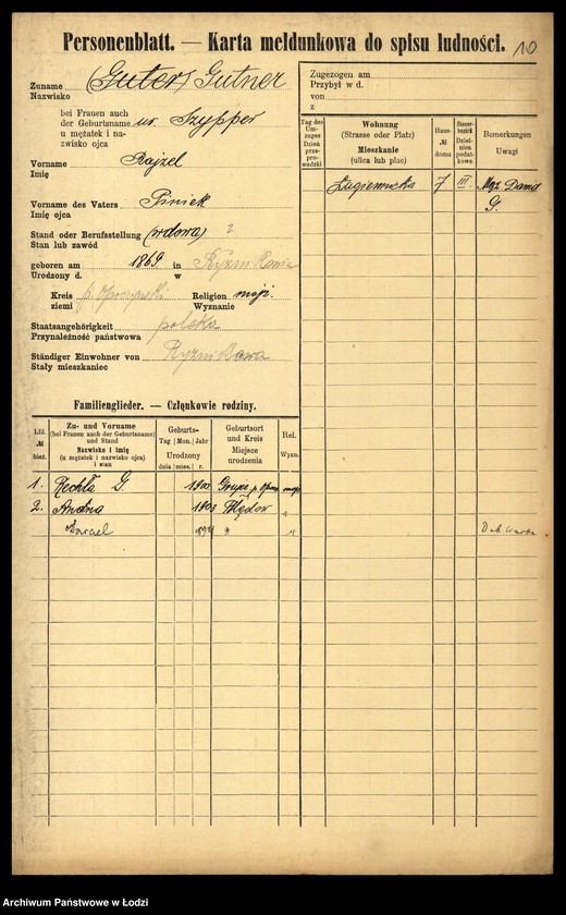 image.from.unit.number "[Spis ludności Łodzi] Gutmanowicz - Gzowski"