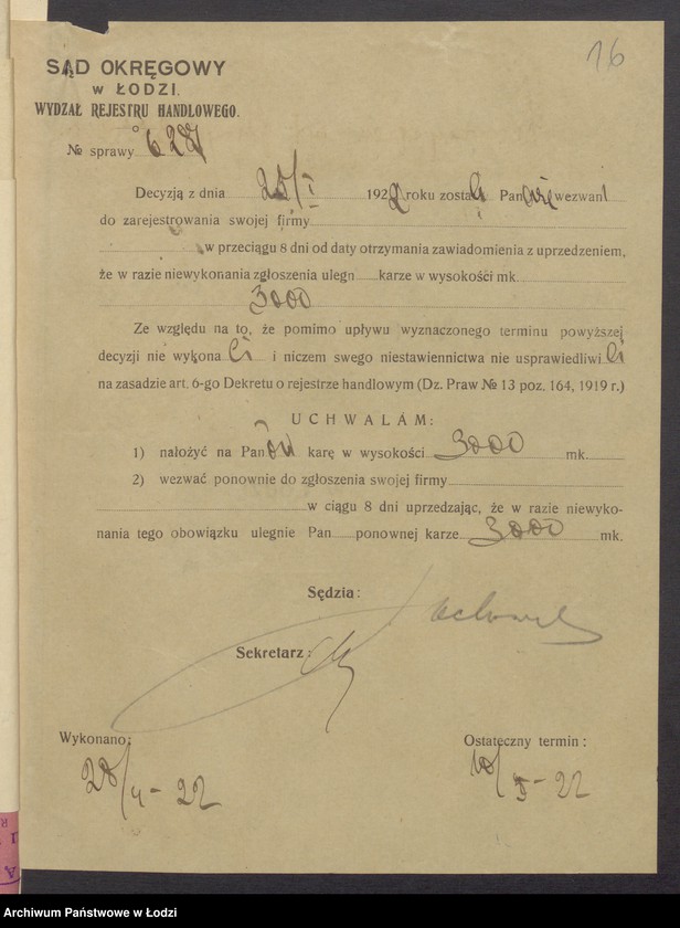 Obraz 19 z jednostki "Moritz Bornstein- sprzedaż odpadków bawełnianych i wełnianych"