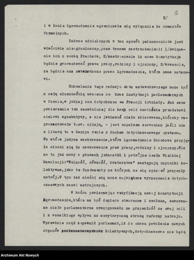 image.from.unit.number "Referat o sytuacji wewnętrznej we Francji po zawarciu zawieszenia broni z Niemcami (Autora nie ustalono, na pierwszej stronie napis - S. Elka)"