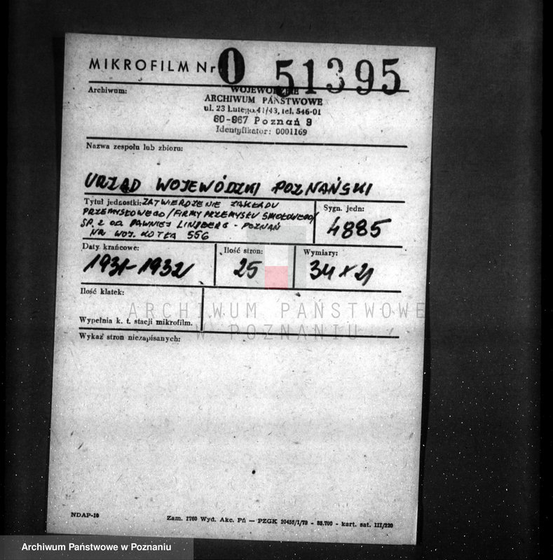 Obraz 2 z jednostki "Zatwierdzenie zakładu przemysłowego /firmy przemysłu smołowego/ Spółka z o.o. dawniej Lindenberg Poznań nr woj. 556"