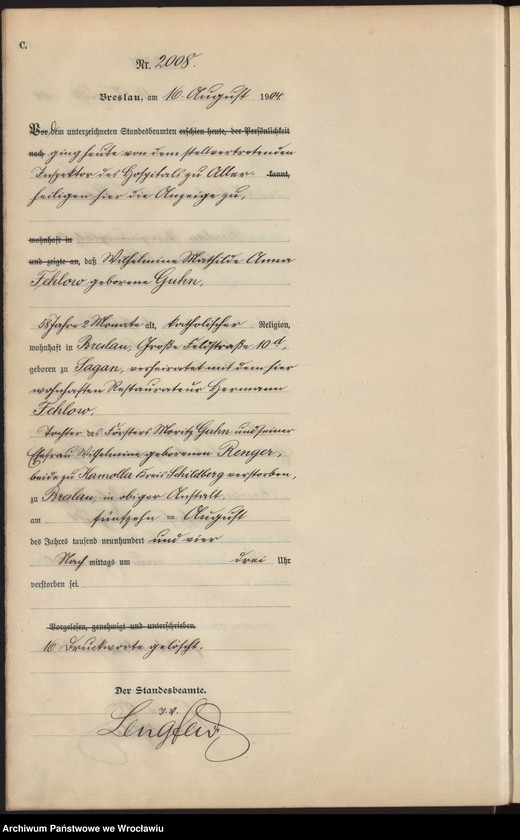 image.from.unit.number "Sterbe-Neben-Register Breslau I 1904 Band 6"