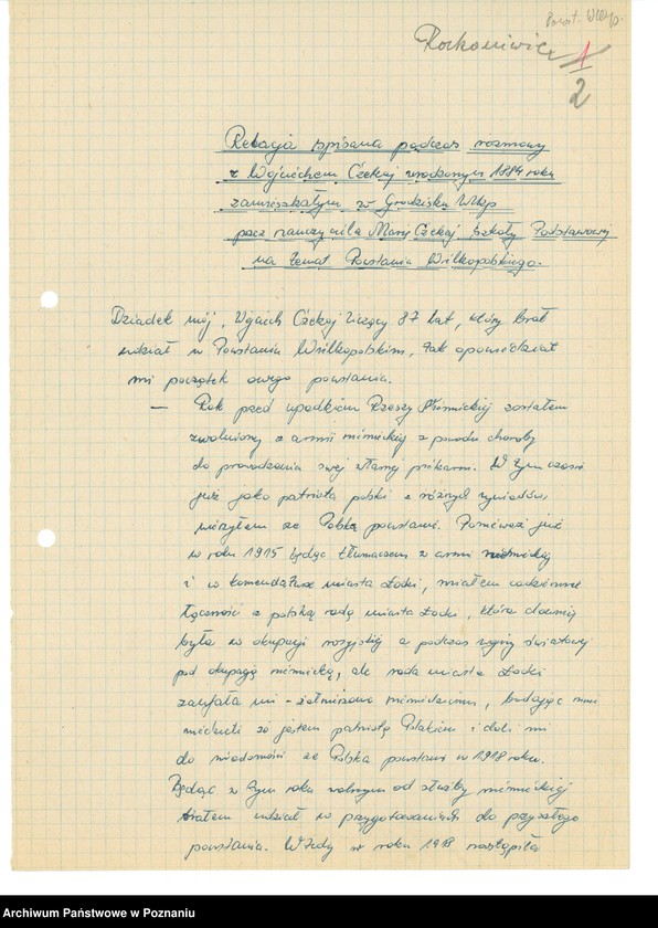 Obraz 10 z jednostki "Relacje i wspomnienia dotyczące powstania wielkopolskiego: 1. Rakoniewice, powiat Wolsztyn, województwo poznańskie, 2. Rawicz, powiat Rawicz, województwo poznańskie."