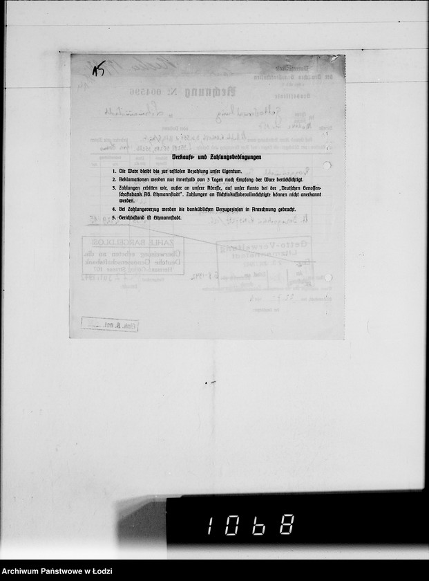 Obraz 19 z jednostki "Landwirtschaft-Zentralgenossenschaft.G.m.b.H.Rechnungen. [za dostawy towarów dla Getta]"