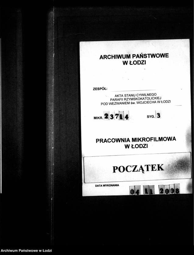 Obraz 1 z jednostki "Akta urodzeń, małżeństw i zgonów"