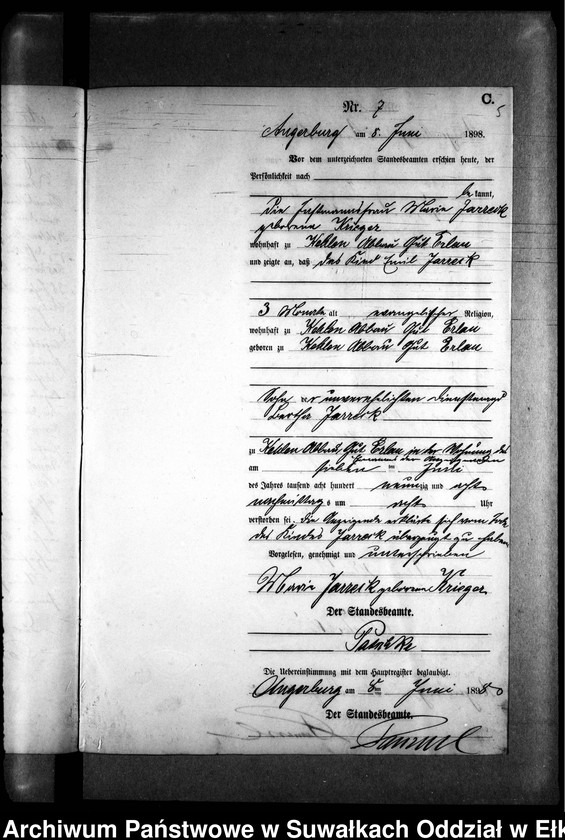 image.from.unit.number "Sterbe-Neben-Register des Preussischen Standes-Amtes Kehlen Kreis Angerburg"