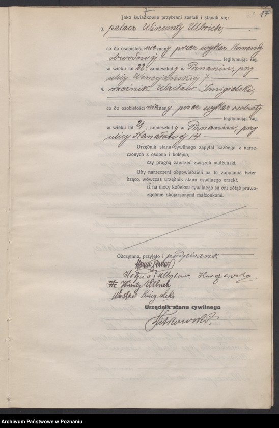 Obraz 19 z jednostki "Księga miejscowa małżeństw tom I [Rejestr główny małżeństw]"