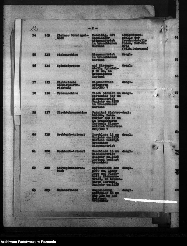 Obraz 15 z jednostki "Maschinenausgleich - freie und umgesetzte Maschinen. Werkzeugmaschinen. Rüstungsinspektion."