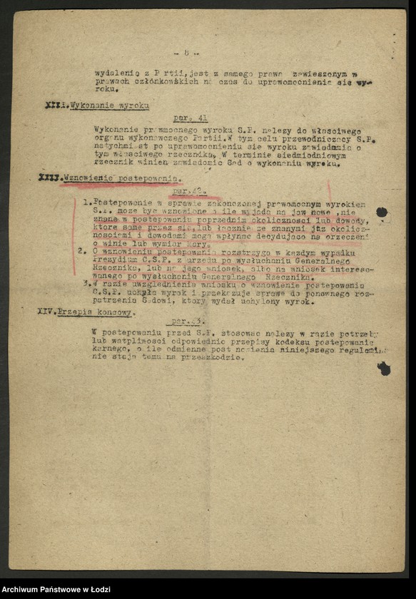 Obraz 19 z jednostki "Regulaminy Rzecznika oraz Komisji Kontroli Partyjnej i Sądu Partyjnego"