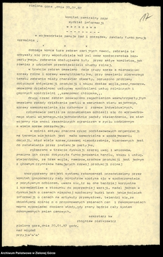 image.from.unit.number "Teleksy z KW do KC, 1 styczeń - 29 styczeń 1981"