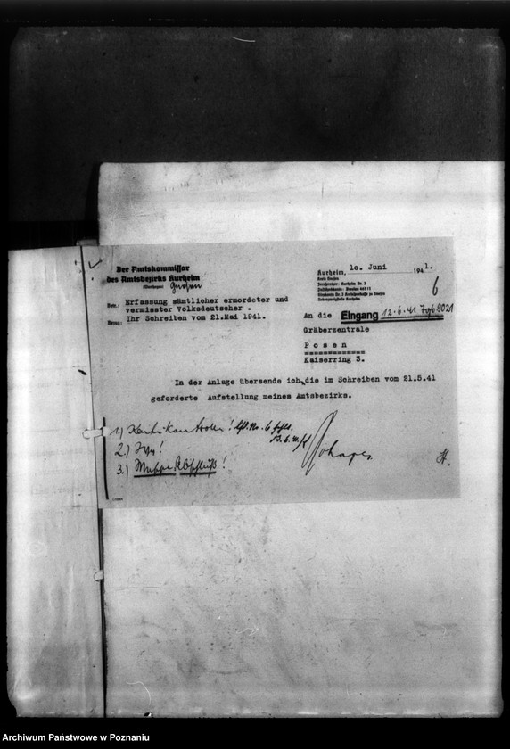 Obraz 10 z jednostki "Kreis Gnesen (Gniezno). Zgłoszenia zmarłych i zaginionych Niemców w 1939 roku"