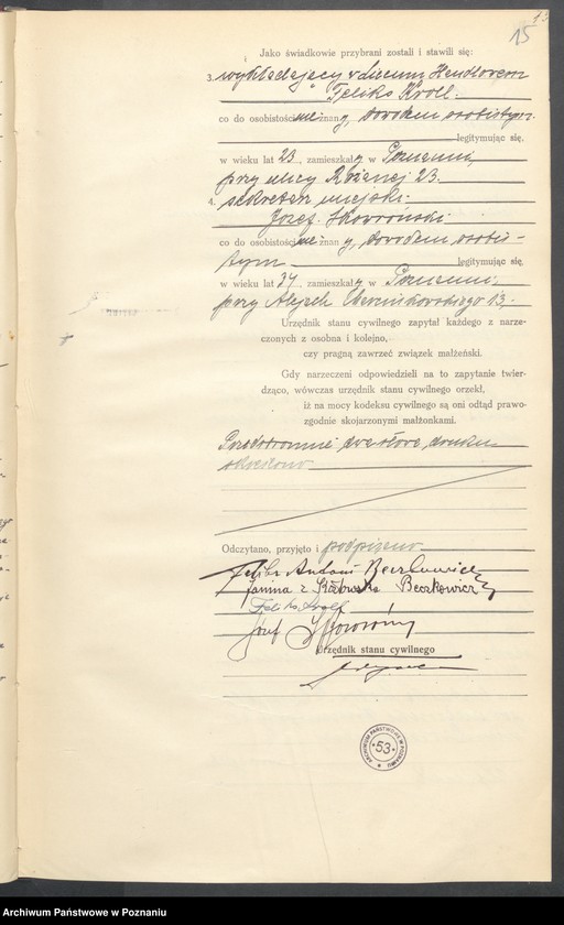 Obraz 17 z jednostki "Księga miejscowa małżeństw tom IV [Rejestr główny małżeństw]"