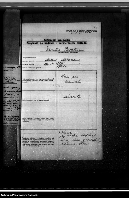 Obraz 8 z jednostki "Zatwierdzenie zakładu przemysłowego /rzeźni/ Artura Abrahama w Hucie pow. czarnkowski"