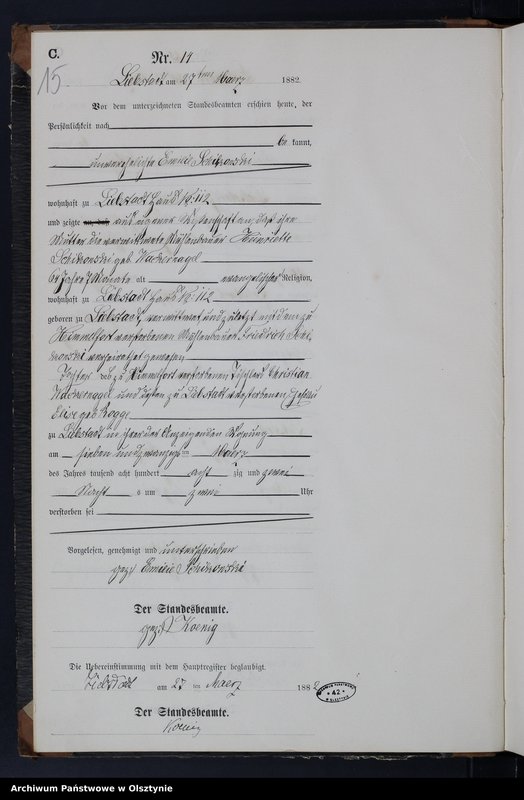 image.from.unit.number "Sterbe-Neben-Register Nr 1 - 71"