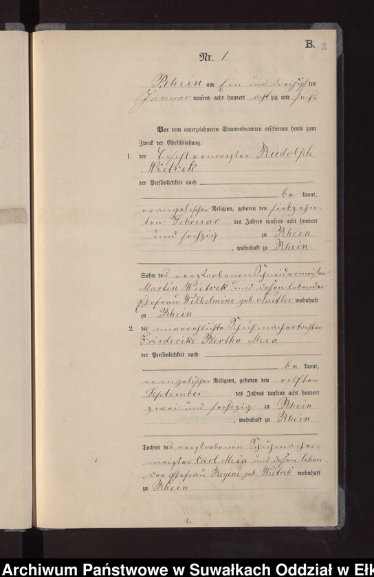image.from.unit.number "Heiraths-Neben-Register des Preussischen Standes-Amtes Rhein Kreis Loetzen"