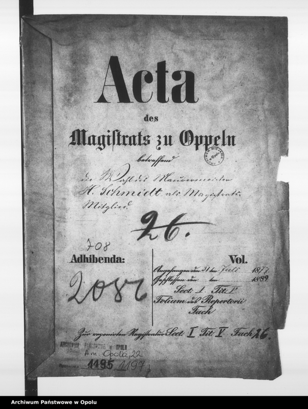 Obraz 4 z jednostki "Acta des Magistrats zu Oppeln betreffend die Wahl des Maurermeister H. Schmidt als Magistrats-Mitglied"